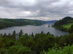 Lake Vyrnwy in all its wetness.