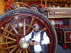 Dave Male poses with a steam powered Harley.